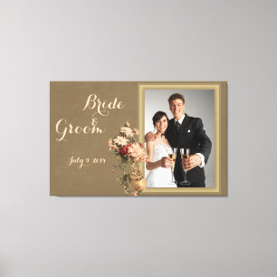 Chrysanthemen in einer Flasche - Leinwand zum Hoch