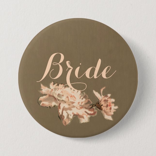 Chrysanthemen in einer Flaschenhaube Button (Vorderseite)