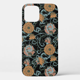 Chrysanthemen Schwarzer Hintergrund, Floral Vintag Case-Mate iPhone Hülle