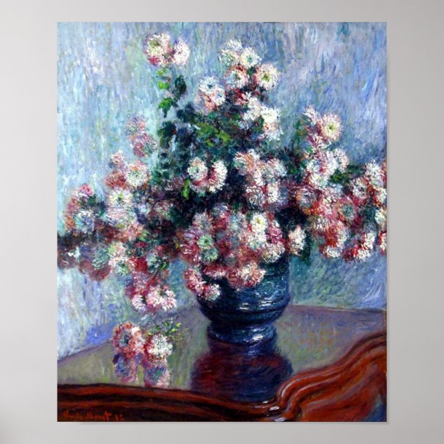 Chrysanthemen von Claude Monet Poster (Vorne)