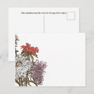 Chrysanthemen von Julie de Graag (1877-1924). Postkarte