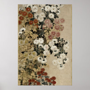 Chrysanthemen von Meister des I-nen Siegels Poster