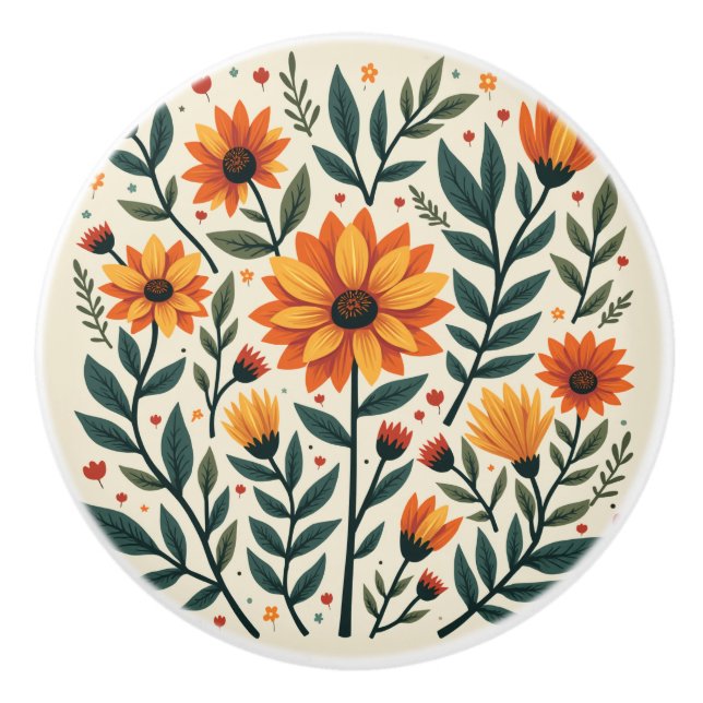 Chrysanthemu Keramikknauf (Vorderseite)