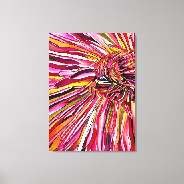 Chrysanthemum Aquarellkunst Blume Leinwanddruck (Vorderseite)