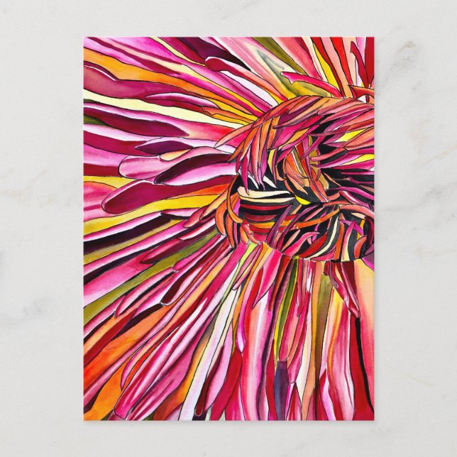 Chrysanthemum Aquarellkunst Blume Postkarte (Vorderseite)