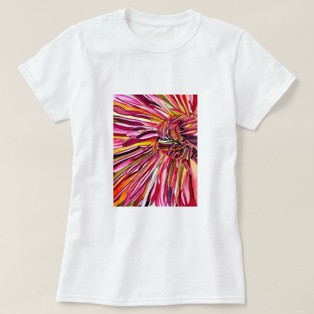 Chrysanthemum Aquarellkunst Blume T-Shirt (Design vorne)