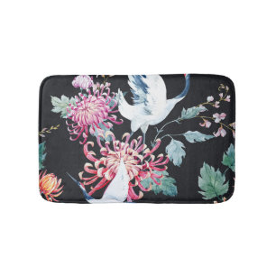 Chrysanthemum Aquarellmuster Badematte