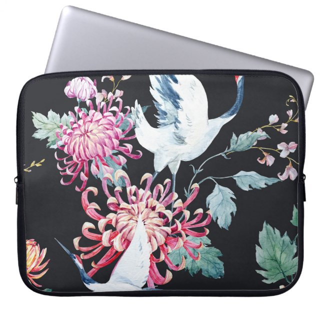 Chrysanthemum Aquarellmuster Laptopschutzhülle (Vorderseite)