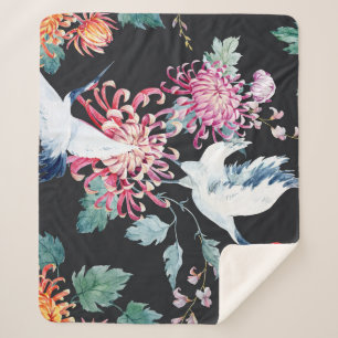 Chrysanthemum Aquarellmuster Sherpadecke