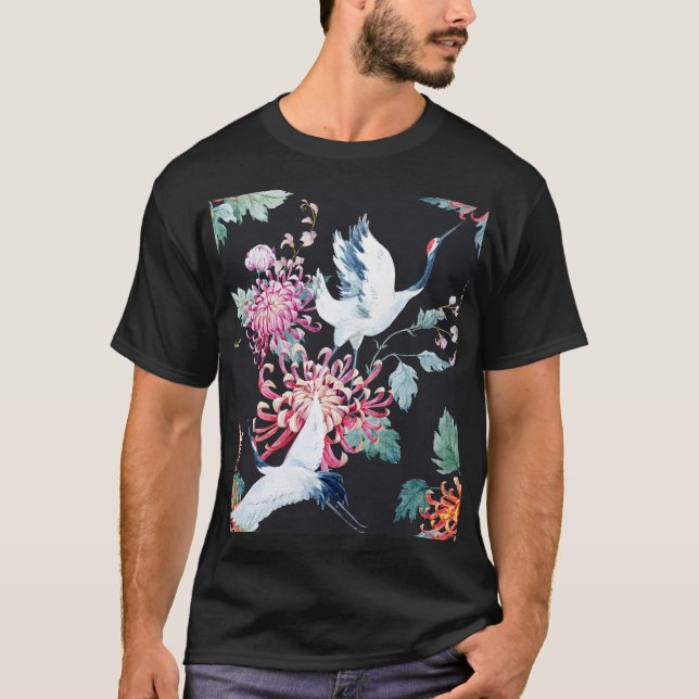 Chrysanthemum Aquarellmuster T-Shirt (Vorderseite)