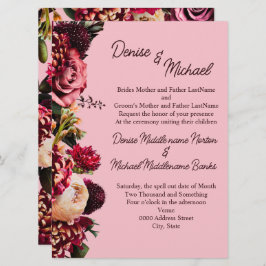 Chrysanthemum auf Almond Blossom Pink Einladung