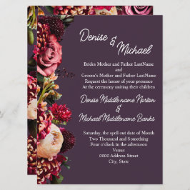 Chrysanthemum auf Mitternachtsplum Einladung