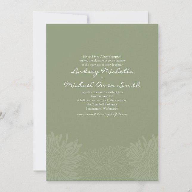 Chrysanthemum Blossom Hochzeit Einladung (Vorderseite)
