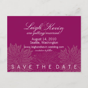 Chrysanthemum Blossom Save the Date Ankündigungspostkarte