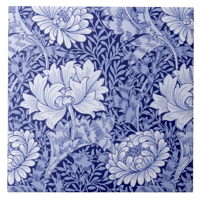 Chrysanthemum Blue, William Morris Fliese (Vorderseite)
