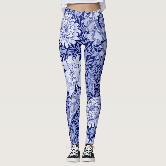Chrysanthemum Blue, William Morris Leggings (Vorderseite)