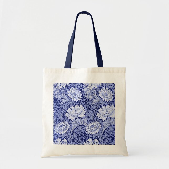 Chrysanthemum Blue, William Morris Tragetasche (Vorne)