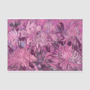 Chrysanthemum Blume Blumenmalerei Rosa Maroon Seidenpapier