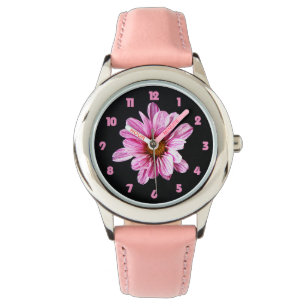 Chrysanthemum Blume Fett Rosa Zahlen Kinder könne Armbanduhr