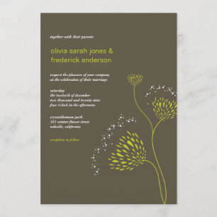 Chrysanthemum Blume Floral Elegante Hochzeit Einladung