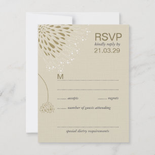 Chrysanthemum Blume Floral Elegante Hochzeit UAWG RSVP Karte