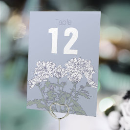 Chrysanthemum Blume Hochzeit Tischnummern