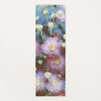 Chrysanthemum-Blume in Rosa Herbst Yogamatte