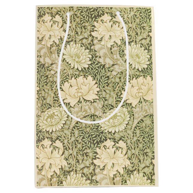 Chrysanthemum Blume Pattern (von William Morris) Mittlere Geschenktüte (Vorderseite)