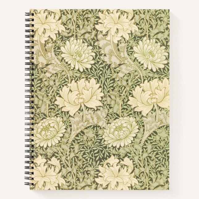Chrysanthemum Blume Pattern (von William Morris) Notizbuch (Vorderseite)
