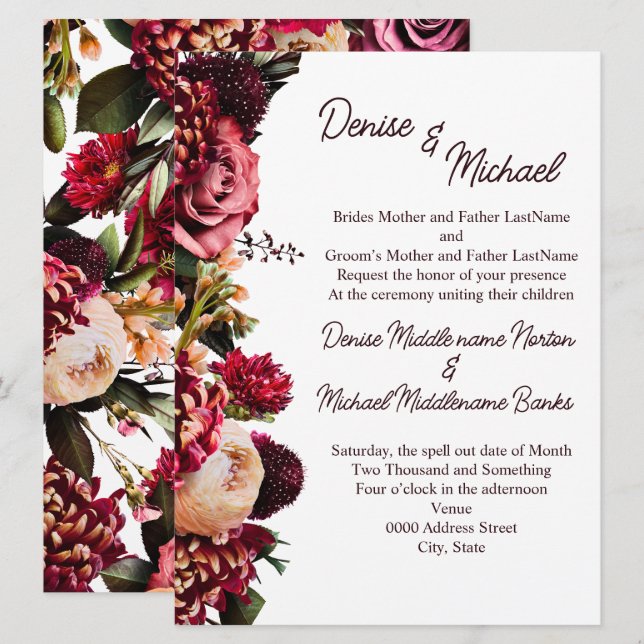 Chrysanthemum Einladung (Vorne/Hinten)