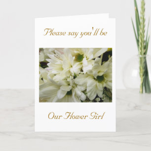 Chrysanthemum Flower Girl Request Card Feiertagskarte