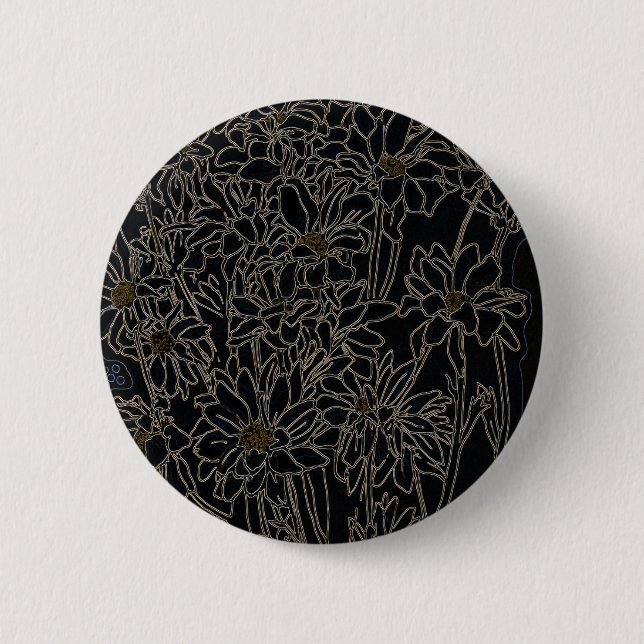 Chrysanthemum Garden Blume Art Button (Vorderseite)