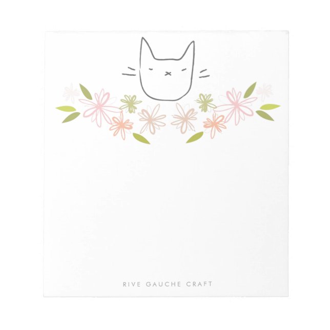 Chrysanthemum Garden Cat Notepad Notizblock (Vorderseite)