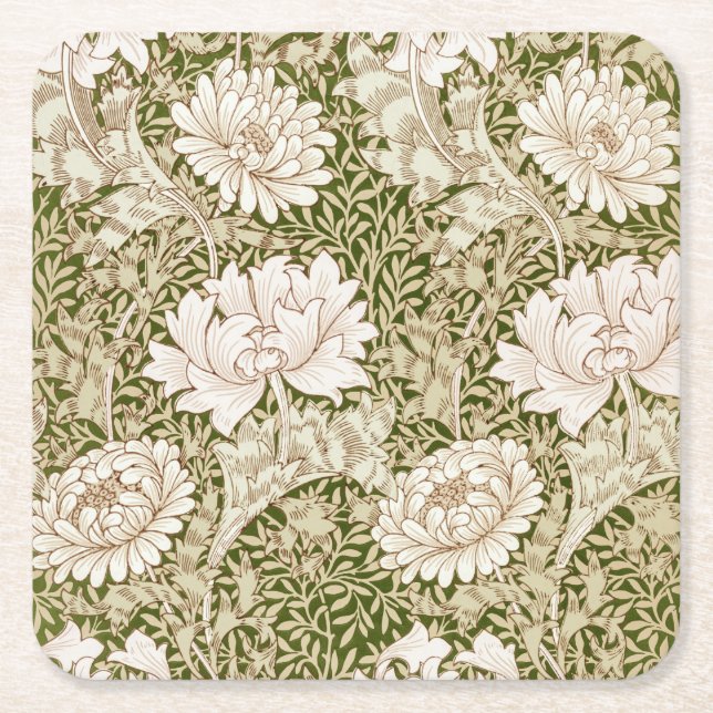 Chrysanthemum Gold, William Morris Rechteckiger Pappuntersetzer (Vorderseite)