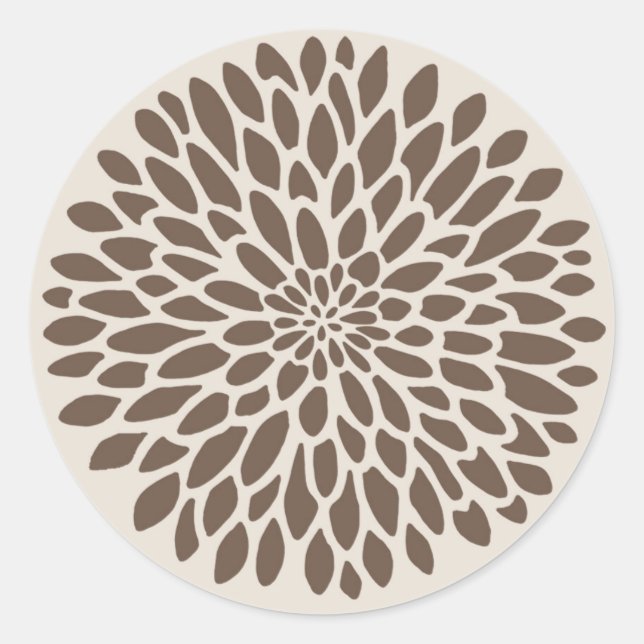 Chrysanthemum Graphic Runder Aufkleber (Vorderseite)