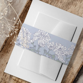 Chrysanthemum grau-weiße Blume Blumenhochzeit Einladungsbanderole