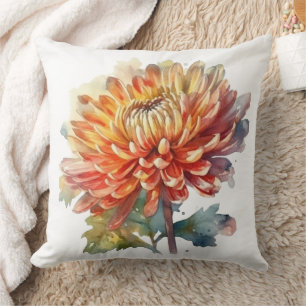 Chrysanthemum in Gelb und Orange Kissen