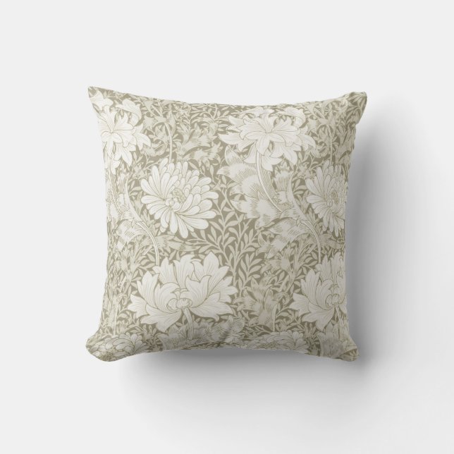 Chrysanthemum Ivory, William Morris Kissen (Vorderseite)