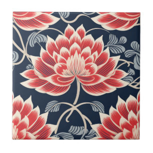 Chrysanthemum Kimono Muster Tile Fliese