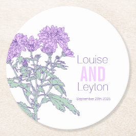 Chrysanthemum lila Blume Grafik Untersetzer