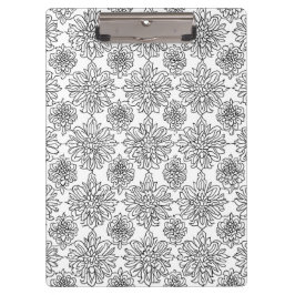 Chrysanthemum Line Art Klemmbrett