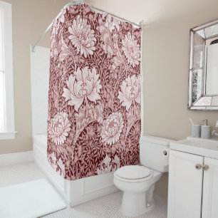 Chrysanthemum Maroon, William Morris Duschvorhang