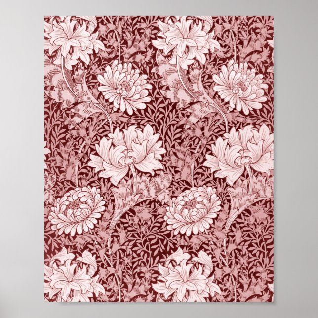 Chrysanthemum Maroon, William Morris Poster (Vorne)
