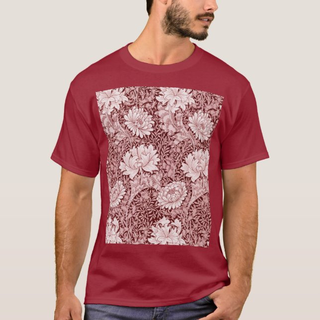 Chrysanthemum Maroon, William Morris T-Shirt (Vorderseite)