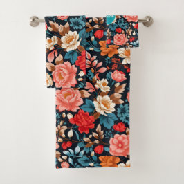 Chrysanthemum Mosaic Personalisiertes Muster Badhandtuch Set