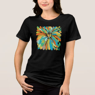 Chrysanthemum Niedlich farbenfroh blaugrüner Orang Tri-Blend Shirt