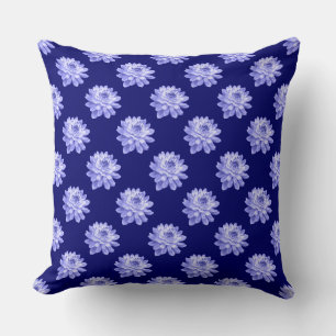 Chrysanthemum Pattern - Deep Navy Blue Kissen