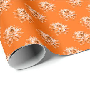Chrysanthemum Pattern - Orange Geschenkpapier