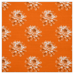 Chrysanthemum Pattern - Orange Stoff