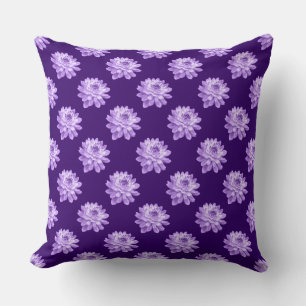 Chrysanthemum Pattern - Tief Lila Kissen